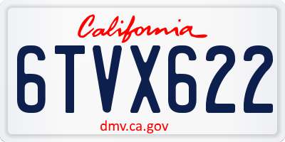 CA license plate 6TVX622