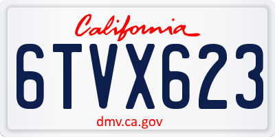 CA license plate 6TVX623