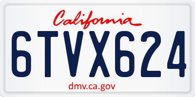 CA license plate 6TVX624