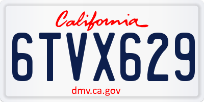 CA license plate 6TVX629