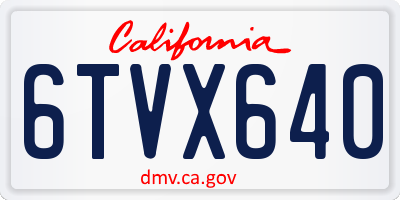 CA license plate 6TVX640