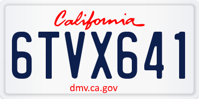 CA license plate 6TVX641