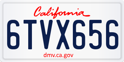 CA license plate 6TVX656