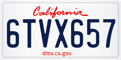 CA license plate 6TVX657