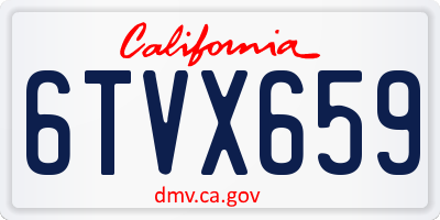 CA license plate 6TVX659