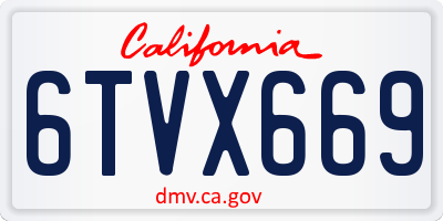 CA license plate 6TVX669