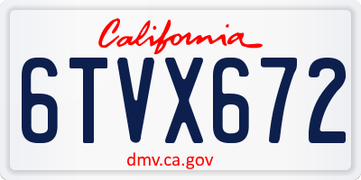 CA license plate 6TVX672