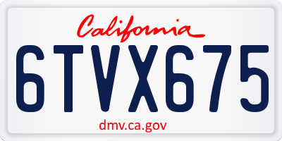 CA license plate 6TVX675