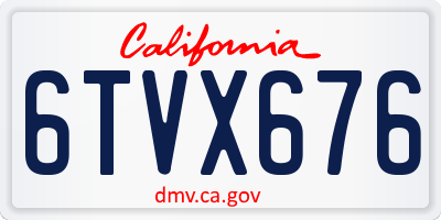 CA license plate 6TVX676