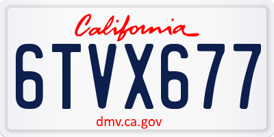 CA license plate 6TVX677