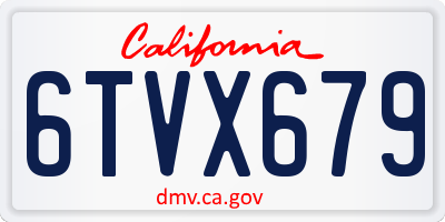 CA license plate 6TVX679