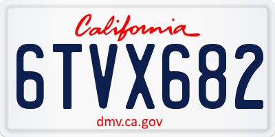 CA license plate 6TVX682