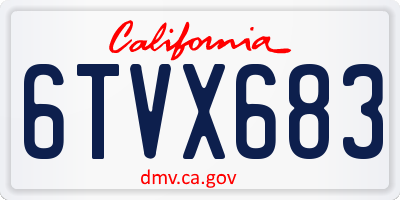 CA license plate 6TVX683