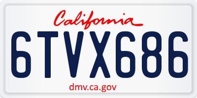 CA license plate 6TVX686