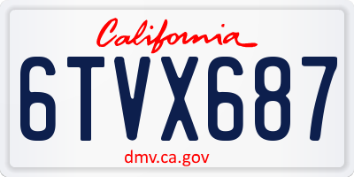 CA license plate 6TVX687