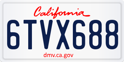 CA license plate 6TVX688