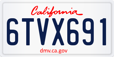 CA license plate 6TVX691