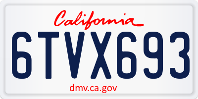 CA license plate 6TVX693