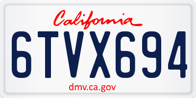 CA license plate 6TVX694