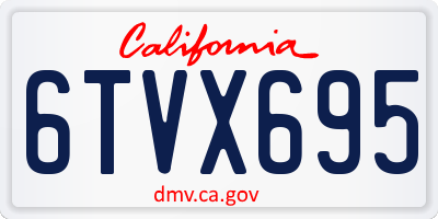 CA license plate 6TVX695