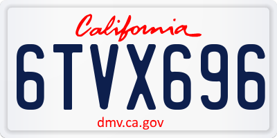 CA license plate 6TVX696