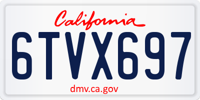 CA license plate 6TVX697