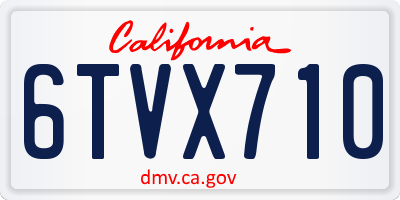 CA license plate 6TVX710