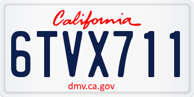 CA license plate 6TVX711