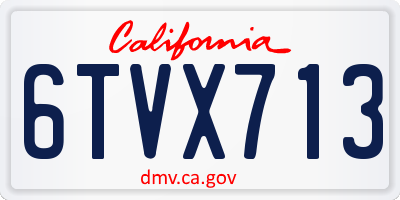 CA license plate 6TVX713