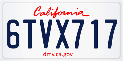 CA license plate 6TVX717