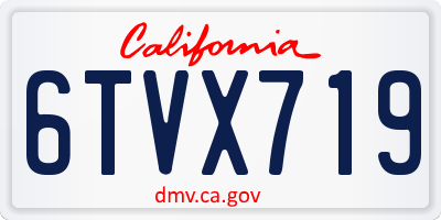 CA license plate 6TVX719