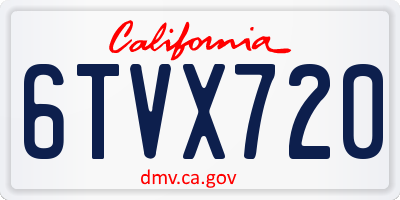 CA license plate 6TVX720