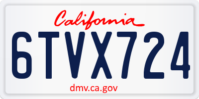 CA license plate 6TVX724