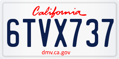 CA license plate 6TVX737