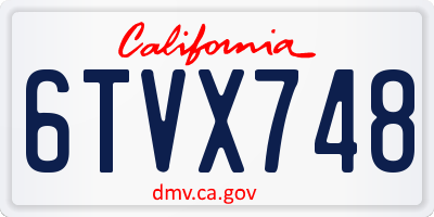 CA license plate 6TVX748