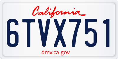 CA license plate 6TVX751