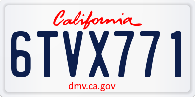 CA license plate 6TVX771