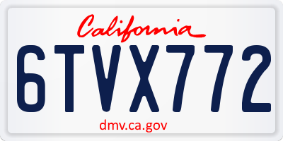 CA license plate 6TVX772