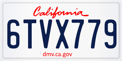 CA license plate 6TVX779