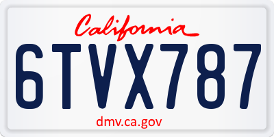 CA license plate 6TVX787