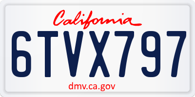 CA license plate 6TVX797