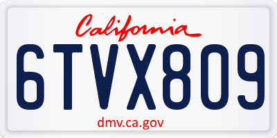 CA license plate 6TVX809