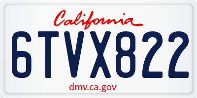 CA license plate 6TVX822