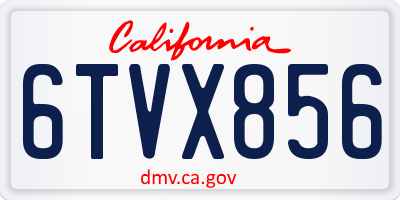 CA license plate 6TVX856