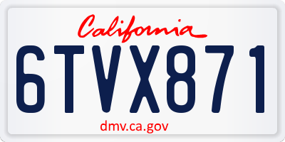 CA license plate 6TVX871