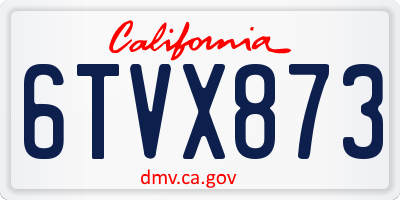CA license plate 6TVX873