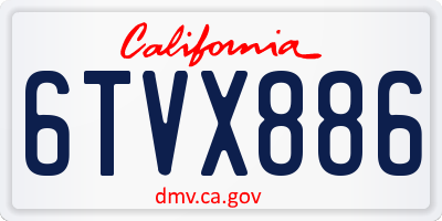CA license plate 6TVX886