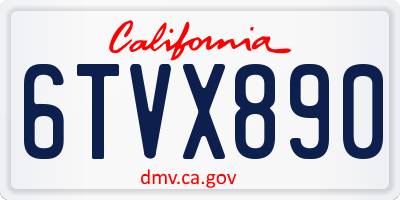 CA license plate 6TVX890