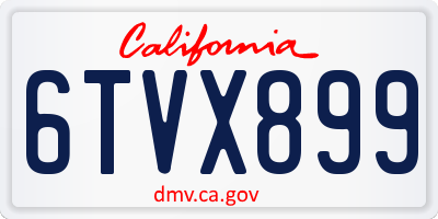 CA license plate 6TVX899