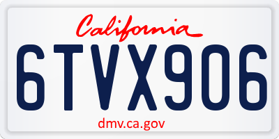 CA license plate 6TVX906